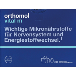 Ортомол Вітал М (Orthomol Vital M) вітамінний комплекс для чоловічого здоров'я гранули грейпфрут + таблетки + капсули прийому 30 днів